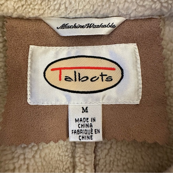 Talbots Women’s Faux Suede Sherpa Lined Winter Jacket Size: Medium - Picture 10 of 10